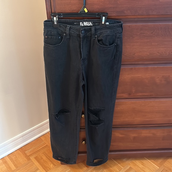 REWASH black high rise jeans, cropped on knees and ankles. Size 26 - Picture 6 of 6